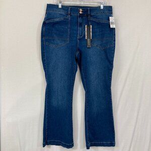 New Nanette Lepore Jeans size 16W Belle High Rise Bootcut Blue Medium Wash